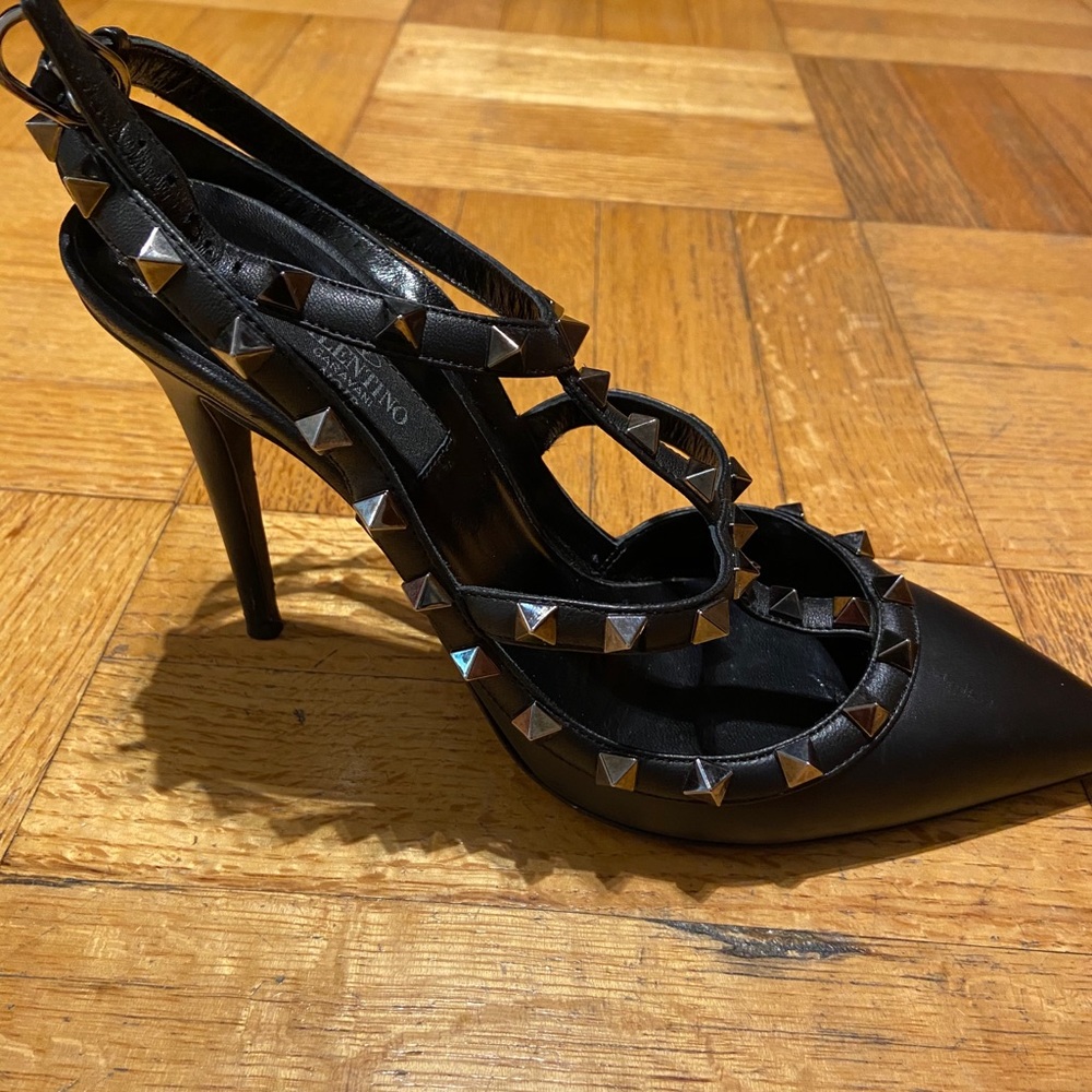 Valentino Garavani rock stud noir slingback heel - Picture 3 of 4